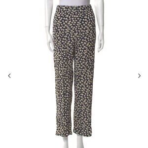 Ganni Floral Print Straight Leg Pants